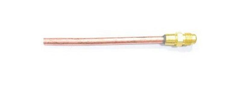 Valvola di servizio con tubo di rame completa di anima e cappuccio di protezione 1/4 "C x 6 mmWIGAM 512/50