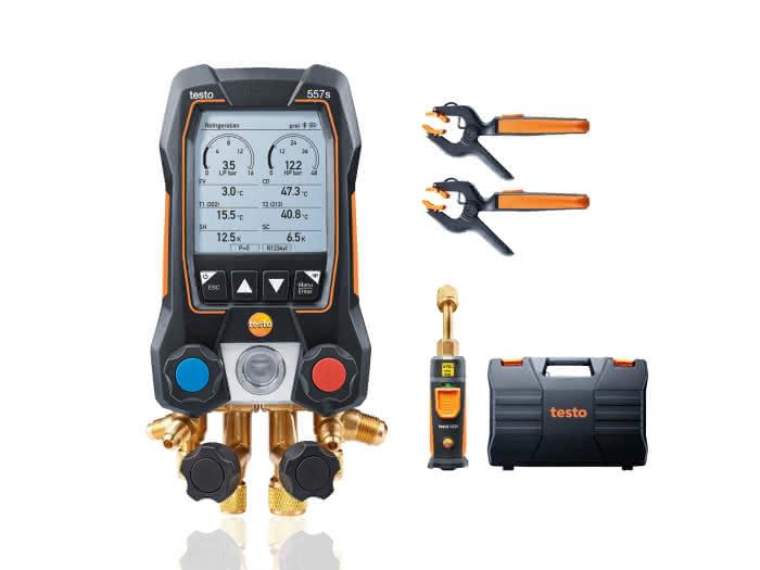 testo 557s Smart Vacuum Set - Smart digital fitting aid with wireless vacuum and clamp temperature probes