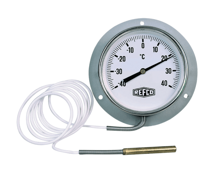 Refco 9881030 Termometro ø 100 mm, da -40° a +40°C, con tubo capillare 1,5 m