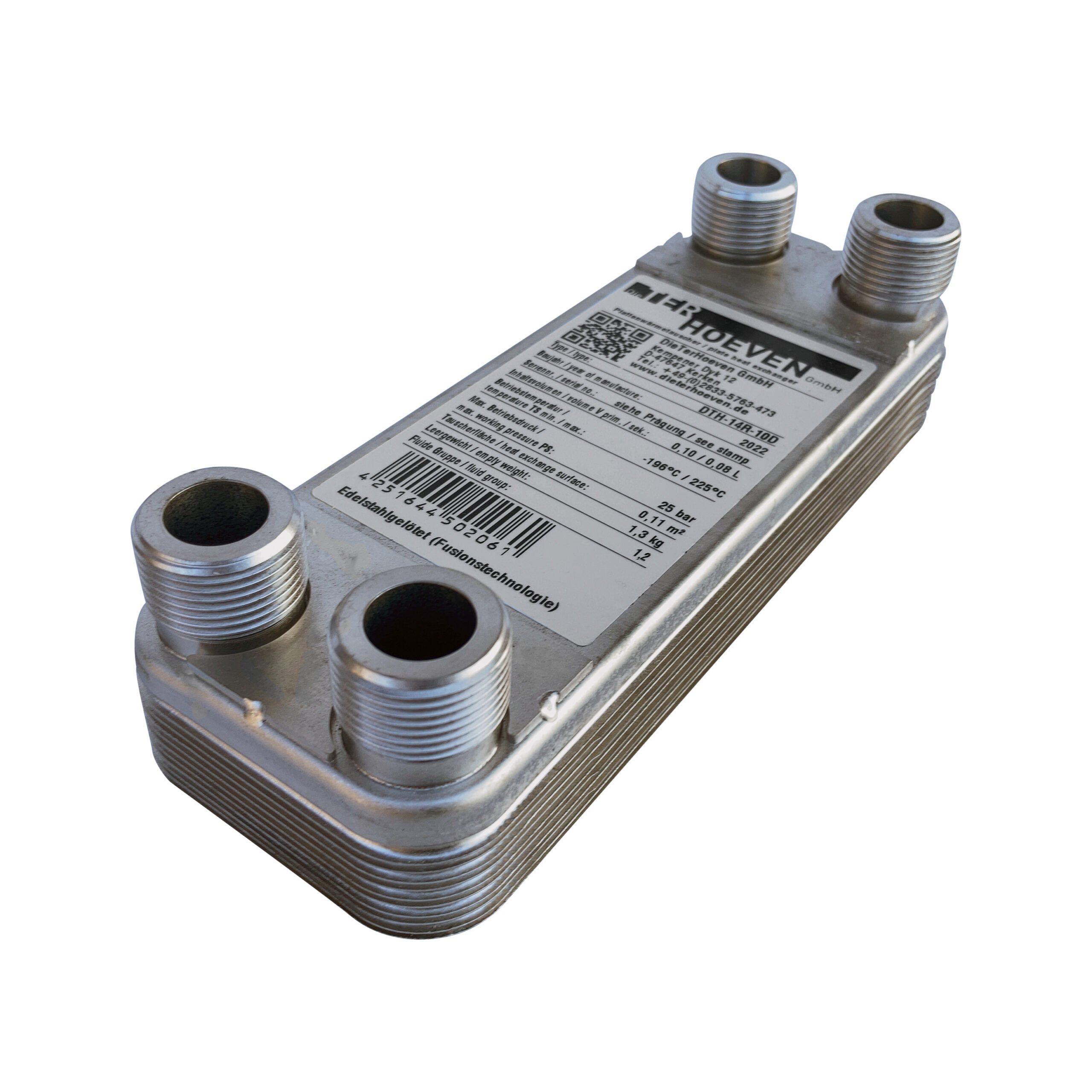Kopergesoldeerde roestvrijstalen platenwarmtewisselaar DTH-14R-10D