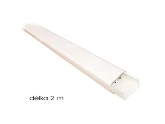 Goulotte avec couvercle, 70x55x2000 mm, blanc neige, "B" (paquet de 12)