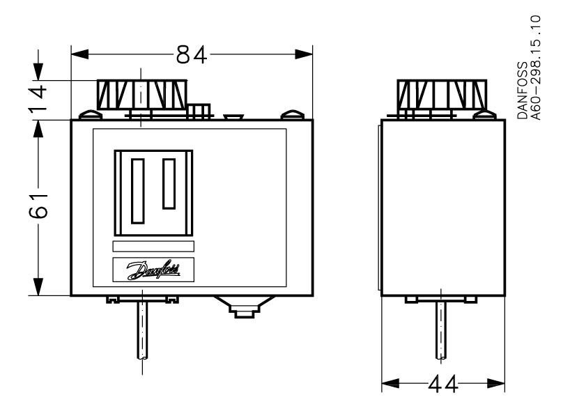 Differentiële thermostaat DANFOSS KP62, 060L1110, veldkalibratie -30..+15°C instelbaar verschil 2°-10°C
