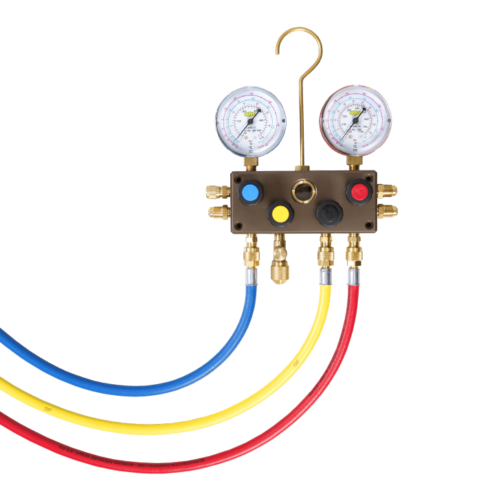 Refco 4688725 Ayuda de montaje de 4 vías BM4-3DS-R448A con 3 mangueras de llenado 1/4" SAE longitud 36 /90cm