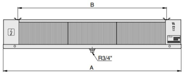 Roller DLKT613EC Flatline 0013726 enfriador de aire de techo plano LA=6mm con calentador
