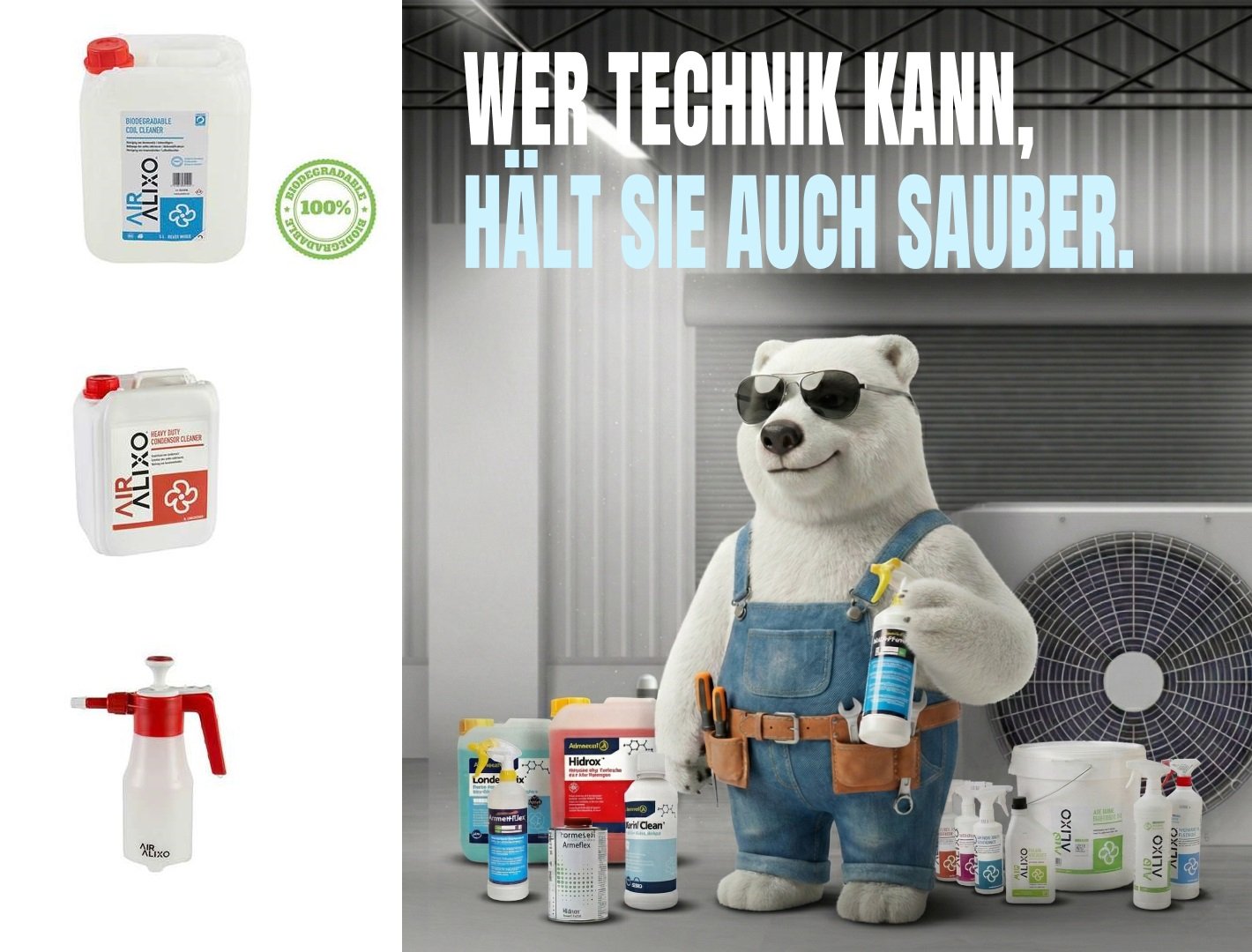 Alixo reinigingskit voor koel- en airconditioningsystemen - industriële systemen (grote systemen)
