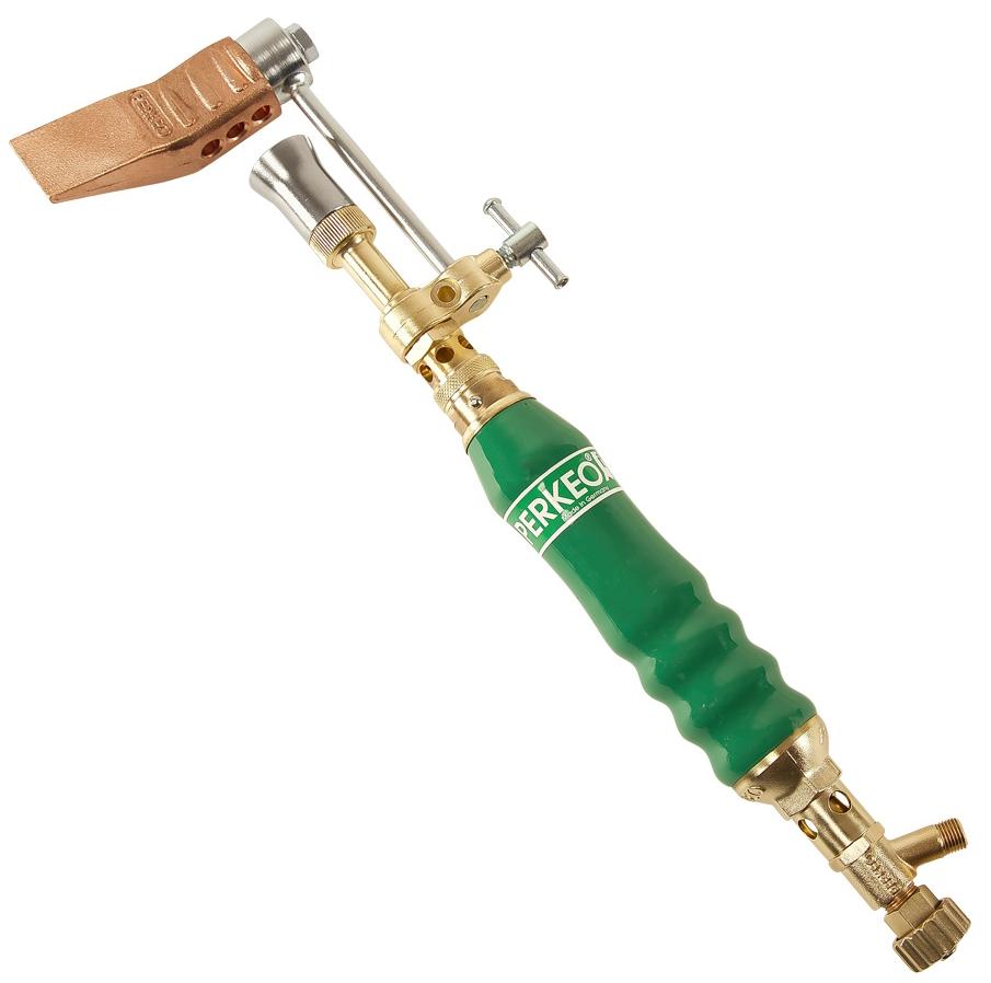 PERKEO gaz naturel Fer à souder haute performance avec pièce en cuivre, forme marteau-coudé, M10x1 LH
