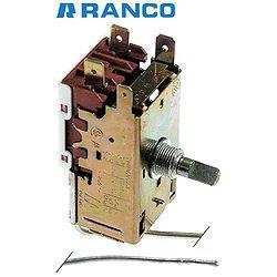 THERMOSTAT RANCO K50-P1115, 2 contacts 6A 250V, capillary tube 2000 mm, cold +1.5°C, warm +11°C, crescent-shaped shaft ø 6x4.6 mm