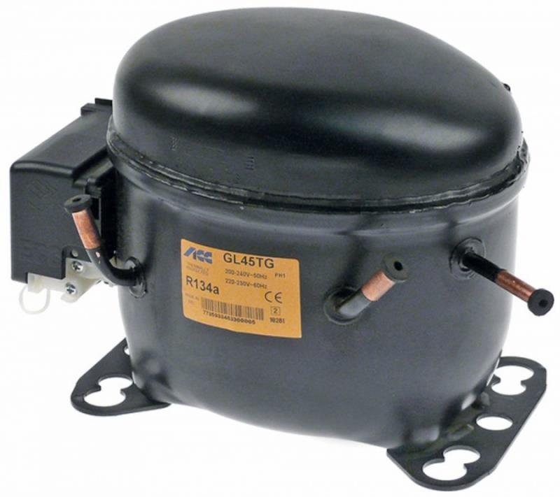 Compresseur Réfrigérant R134a Type GL45TG 1/6HP Puissance absorbée 342 W Cylindrée 4,5 cm³ CSIR - non disponible, remplacé par GU45TG