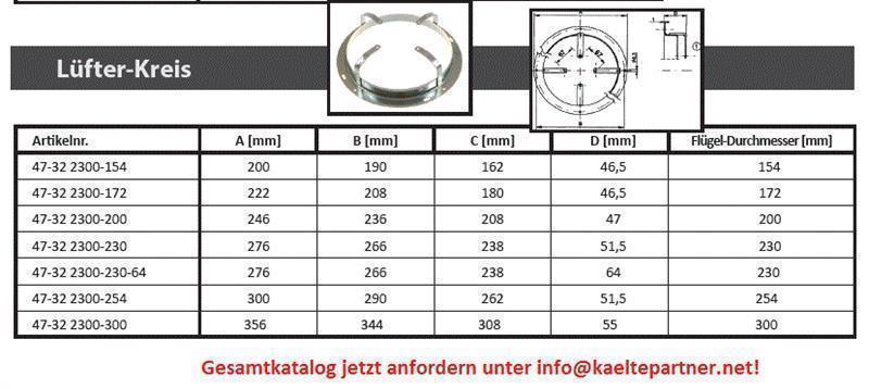 Rejilla del ventilador (356-344-308) para álabes de ventilador de 300 mm de diámetro
