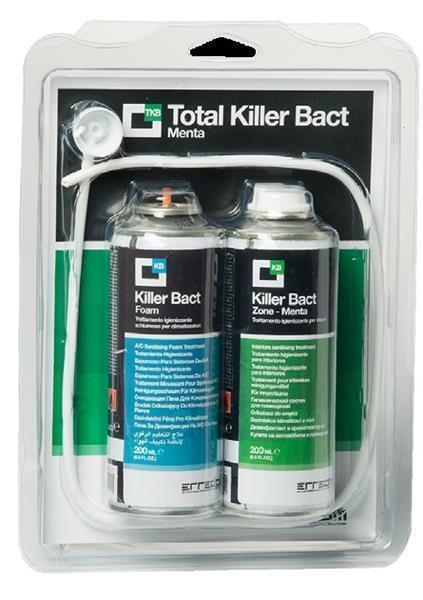 Cleaning set for car air conditioning systems Errecom Total Killer Bact 2 x 100 ml, vaporiser cleaning foam + interior cleaning spray, fragrance: strawberry