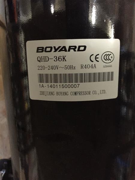 Compressore rotativo BOYARD, QHD-36K, orizzontale, R404A, 220 - 240V, 50 Hz