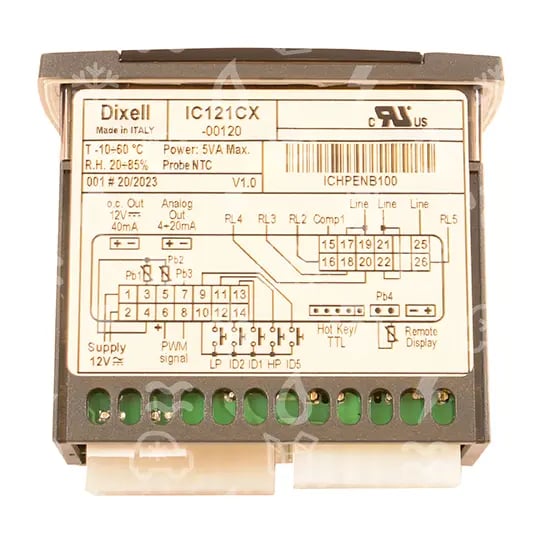Regolatore Dixell / Copeland IC121CX-00120 per pompa di calore e 2 compressori, 12V