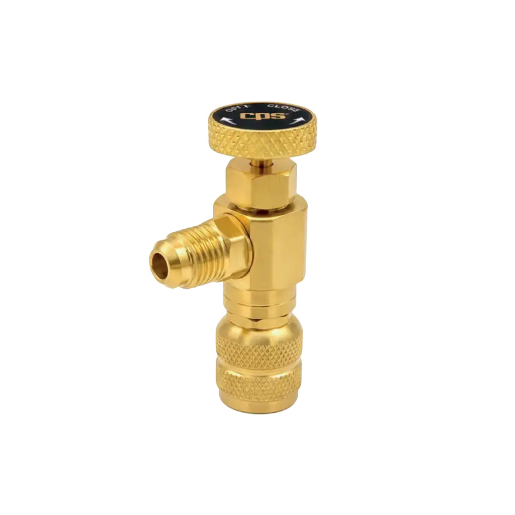 Messingventil, Kältemitteladapter, Drehknopf, Gewindeanschluss, Goldfarben