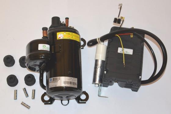 Compressore rotativo orizzontale Tecumseh HGA4492Z, HBP - R404, 220 - 240V, 50 Hz, 1 fase