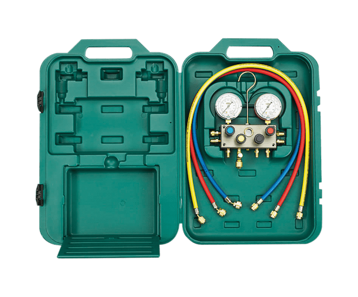 Refco 4688725 Ayuda de montaje de 4 vías BM4-3DS-R448A con 3 mangueras de llenado 1/4" SAE longitud 36 /90cm