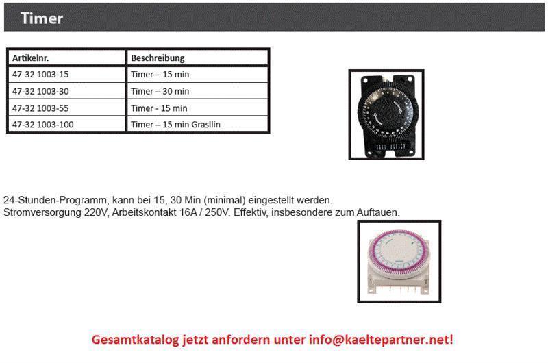 Universal timer 15 min, 220-240V, 50Hz