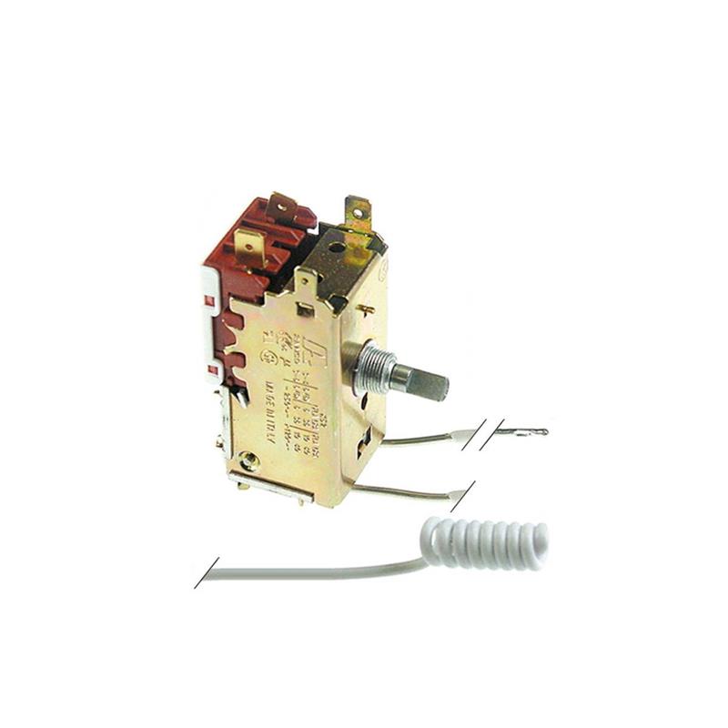 THERMOSTAT RANCO K52-L4512, 2 contacts 6A 250V double capillary tube 2100 mm / 1850 mm cold -6.4/-6°C, warm +8.5/+8.8°C crescent-shaped axle ø 6x4.6 mm