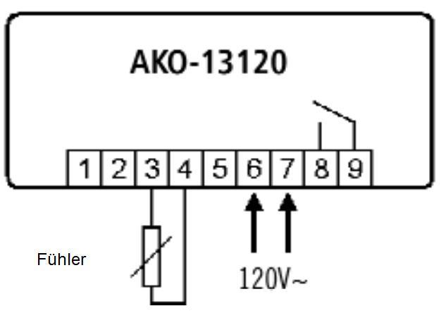 Sterownik chłodniczy AKO 13120, 1 przekaźnik, 16A, NTC, 120V