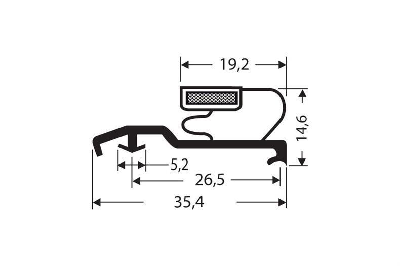 Profilo a innesto PVC nero L = 2,6 m con magnete B25
