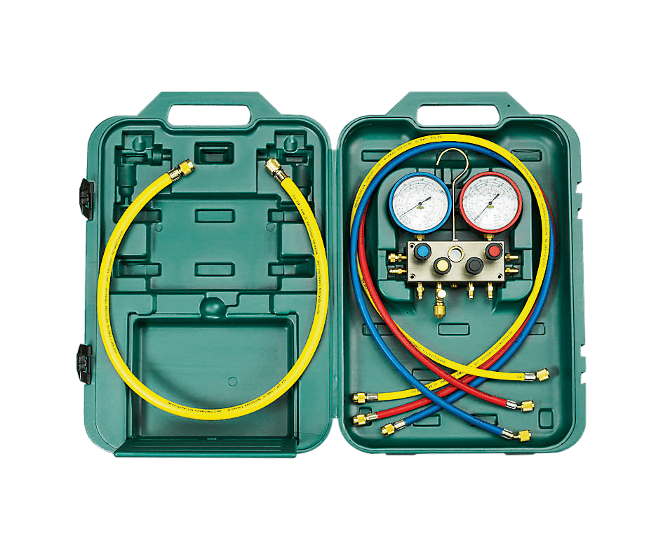 Refco 4490631 4-Way Fitting Aid with oil-filled R5 metal bellows pressure gauge class 1.0