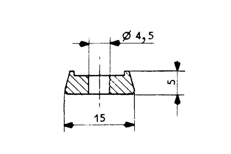 Perfil negro para junta 67 1m (15x5)