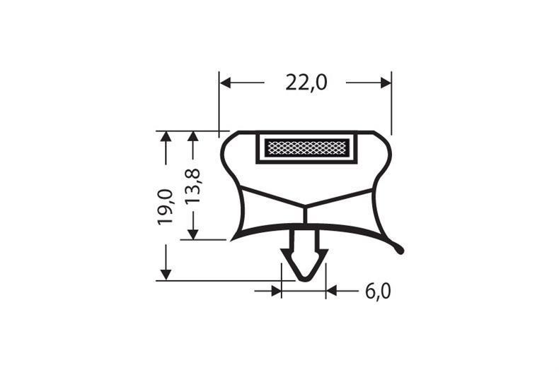 Perfil enchufable PVC gris L = 2,55 m con imán M18