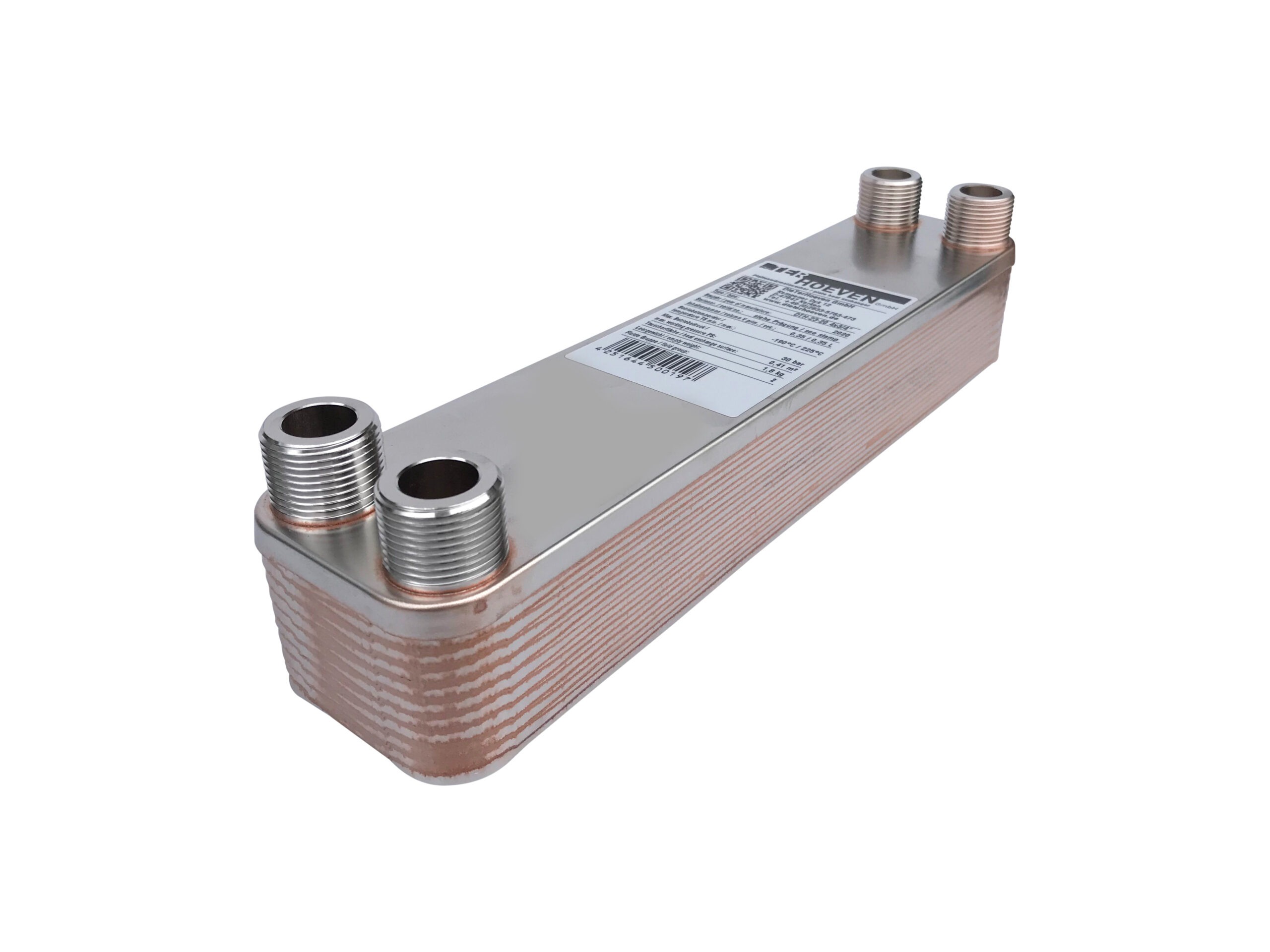 Kopergesoldeerde roestvrijstalen warmtewisselaar - platenwarmtewisselaar DTH-C2H-24 4x3/4"+18.3mm (188x41)