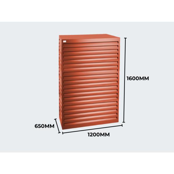 Evolar Climatisation & Boîtier de pompe à chaleur rouge brique Aluminium Tower, 1600x1200x650 MM