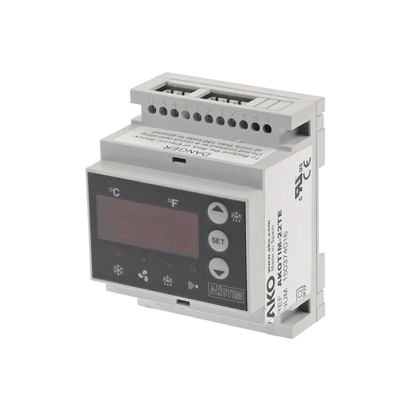 Sterownik elektroniczny AKO typ AKOTIM-22TE wymiar montażowy 90x70x58mm napięcie 230V AC NTC - niedostępny, zastąpiony przez AKO-D14223