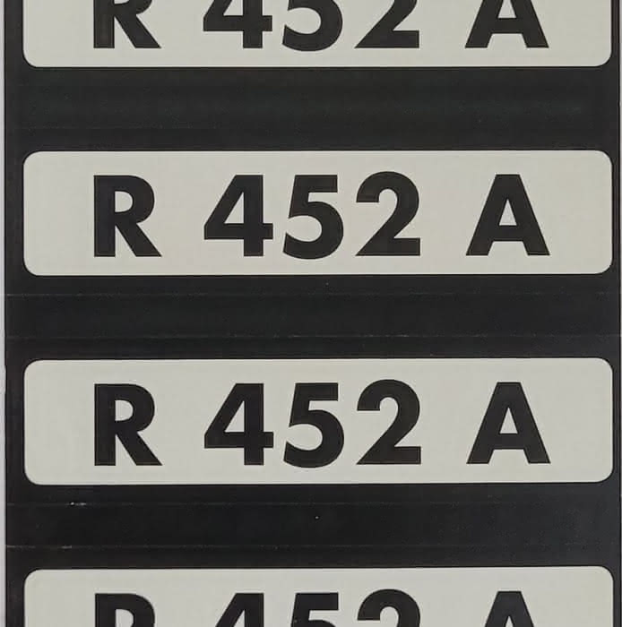 Placa de etiquetado R452A, 10 unidades