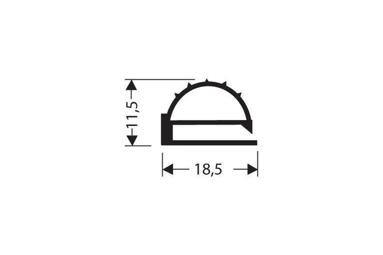 Perfil plano PVC negro 1 m (11,5x18,5)