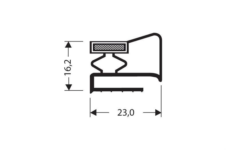 Perfil plano PVC blanco - L = 2,55 m con imán M18