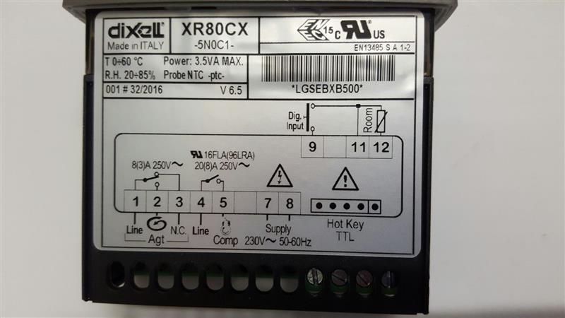 Controlador de refrigeración Dixell / Copeland XR80CX 5N0C1, 230V, 20 A