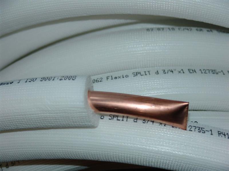 Pre-insulated CU pipe d = 10 mm wall thickness 1.0 mm, roll of 50 m