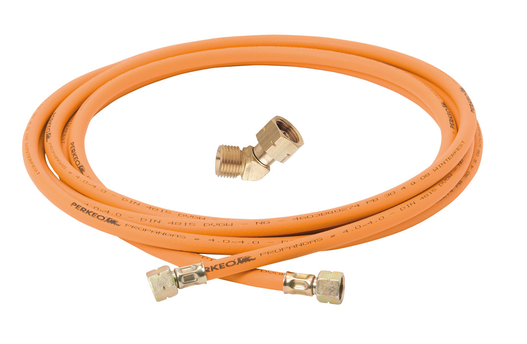PERKEO Manguera de alta presión de propano, orientable (DINEN16436-1/DIN 4815), HP - 30 bar, Ø 4, L=10 m