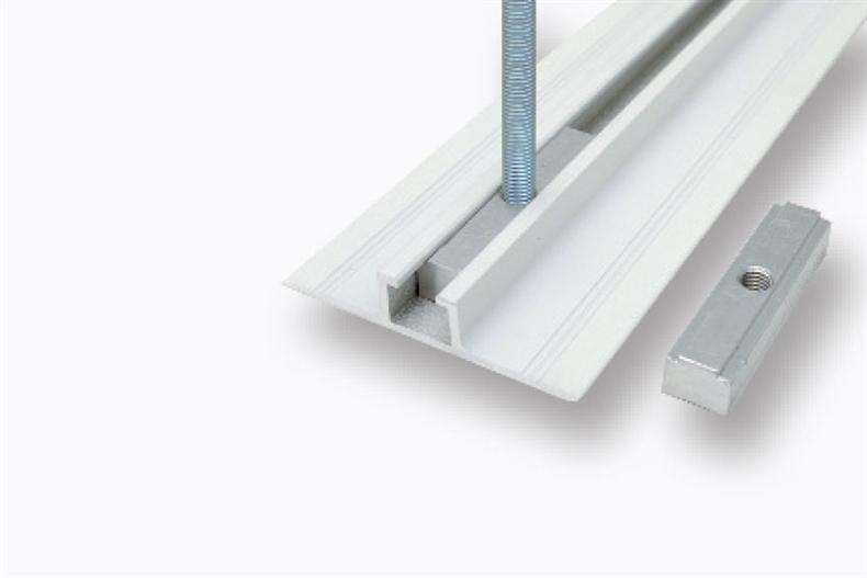Pieza de inserción de aluminio con 1 orificio M10 para perfil de suspensión