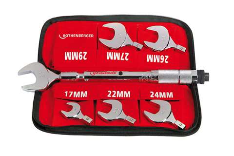 Rothenberger 175001 Zestaw kluczy płasko-oczkowych Torque, 8-częściowy 17,22,24,26,27,29MM