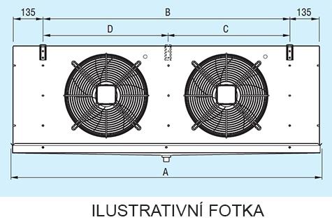 Evaporator ECO - Luvata GCE352E4ED, 7.99 kW (dT 8 st., R404) with defrosting