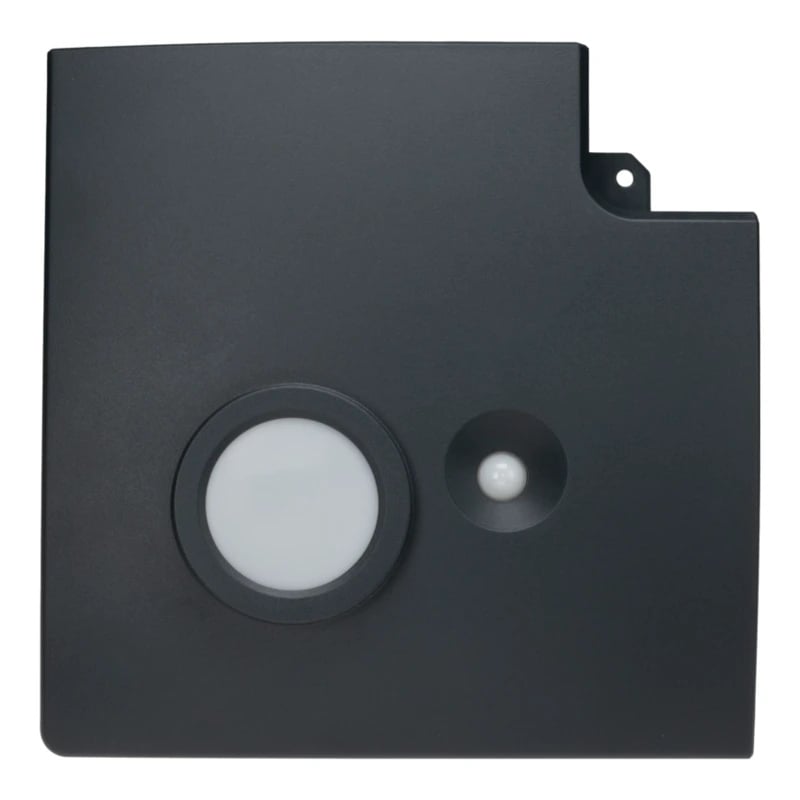 LED-Wandleuchte, Bewegungsmelder, schwarzes Gehäuse, weißer Diffusor, Montagebohrung