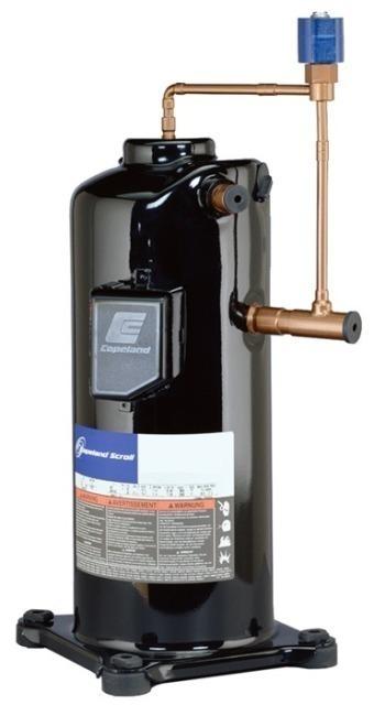 kompressor, luft, kühlmittel, montiert, blauer-kappen