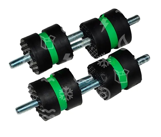 Vibration damper kit, d = 40 mm x H = 40 mm, M8 x 22 mm, M = 100 kg, thermoplastic
