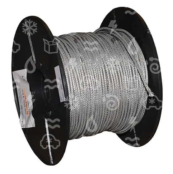 Cable calefactor, 30 W/m, 230 V, 50 Hz, d = 4,2 mm silicona, malla metálica