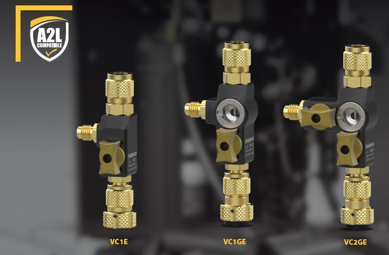 VC2GE - 1/4" och 5/16" Schrader ventilkärnborttagare VCRT dubbelventil, med siktglas
