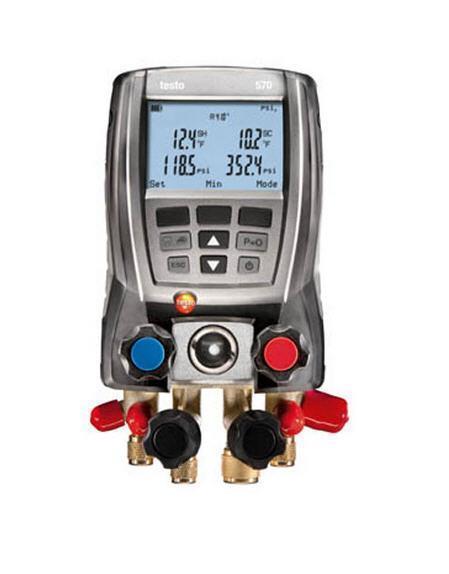 testo 570-1 set, digital installation aid, 4-way valve block