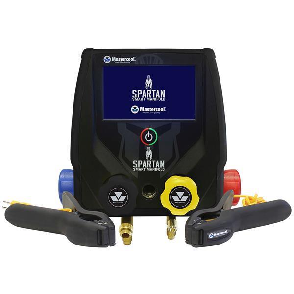 Raccordo di prova digitale a 2 vie SPARTAN con tubi flessibili ad alta pressione da 150 cm con connessioni standard e morsetto