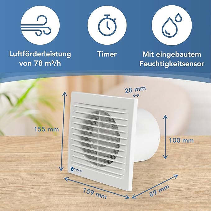 Ventilateur axial Albatros 100 Silencio FS