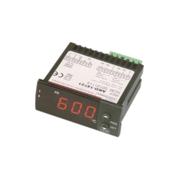 Elektroniczny kontroler AKO typ AKO-14721 wymiar montażowy 71x29mm napięcie 12V AC/DC Pt100 - niedostępny, zastąpiony przez AKO-D14724