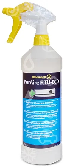 Verdamperreiniger en ontsmettingsmiddel, Advanced PurAire RTU, 1 liter