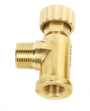 PERKEO angle needle regulating valve, G1/4" RH x G3/8" LH