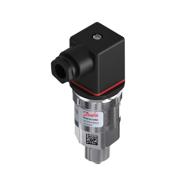 Danfoss druktransmitter AKS32 060G2037, 0-10 V, 24 bar, DIN 1 plug naar G3/8" buitendraad